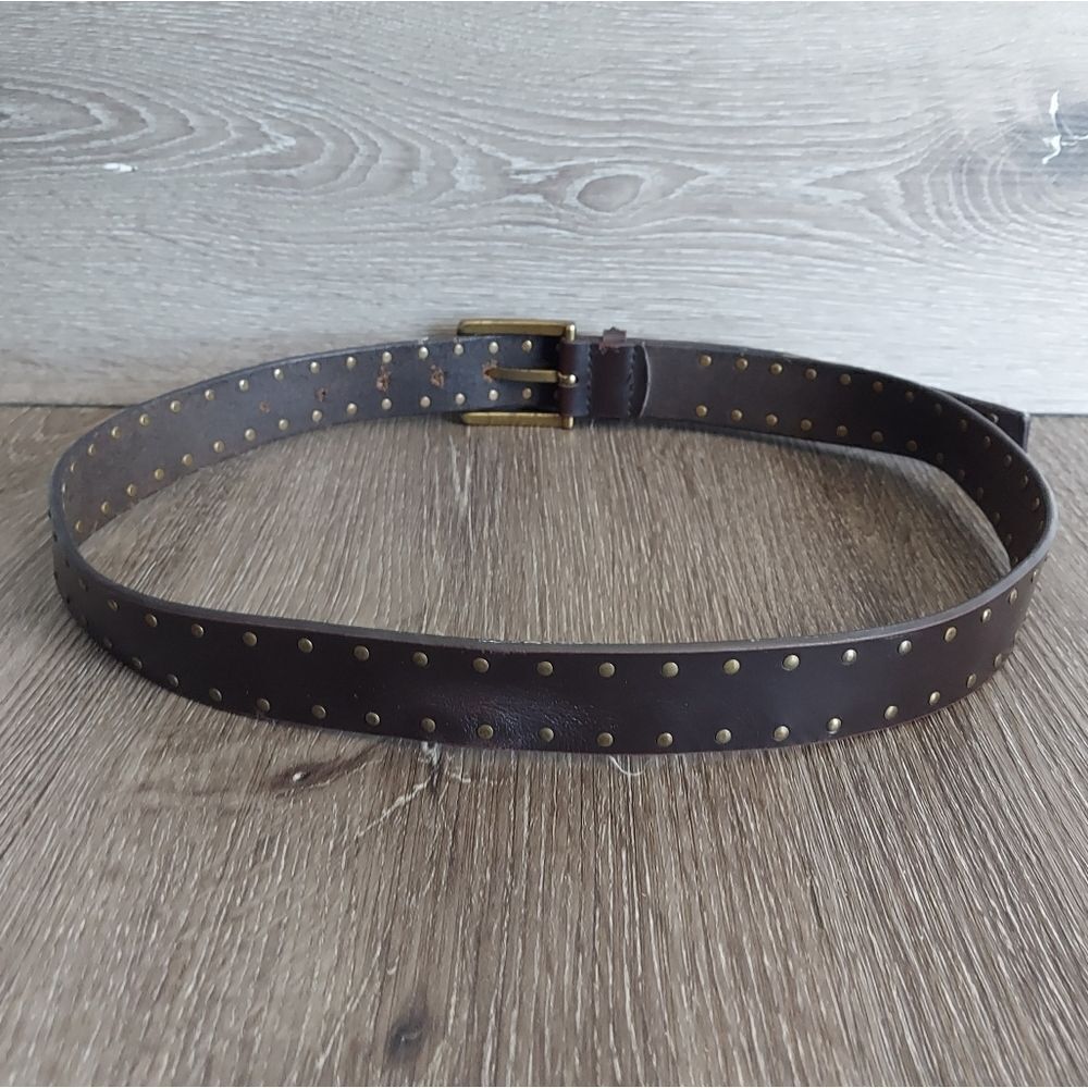 Brown Rivet Studded Belt 43" Long - Picture 2 of 4